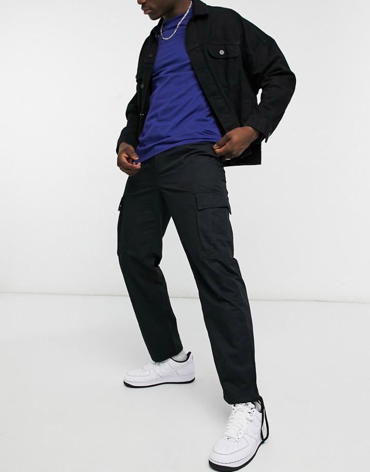 Weekday Kristoffer Cargo Pants In Black