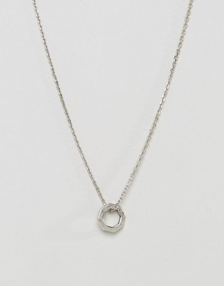 Icon Brand Octagon Pendant Necklace In Antique Silver - Silver
