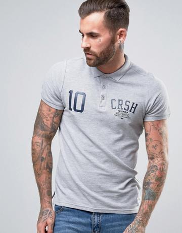 Crosshatch Logo Polo - Gray