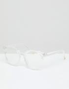 7x Transparent Frame Sunglasses In Clear - Clear