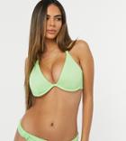 Ivory Rose Fuller Bust Underwire Bikini Top In Lime Rib-green