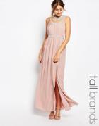 Tfnc Tall Multi Row Embellished Maxi Dress - Mauve