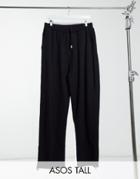 Asos Design Tall Organic Super Oversized Sweatpants In Black With Toggle Hem