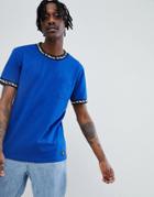 Dc Shoes T-shirt With Neck Taping Detail In Blue - Navy
