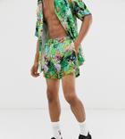 Disney The Lion King X Asos Design Shorts Two-piece In Jungle Print - Black