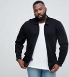 Asos Plus Jersey Harrington Jacket In Black - Black