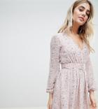 Missguided Chiffon Dress In Floral - Pink
