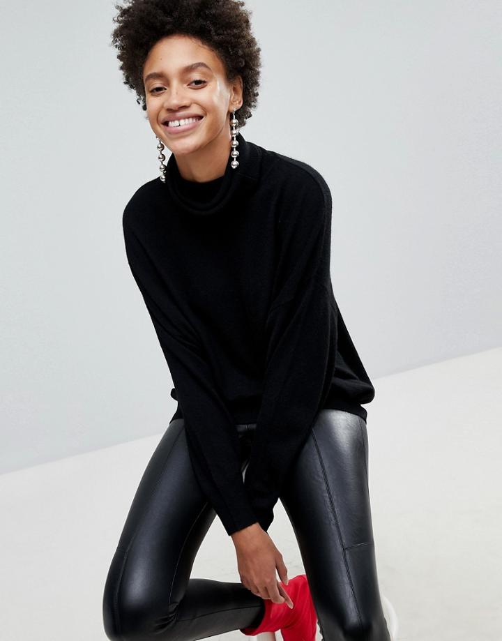 Stradivarius Oversize Turtleneck - Black