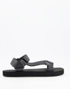 Asos Design Tech Sandals With Textured Straps-black