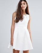 Zibi London Floral Embossed Necklace Dress - White