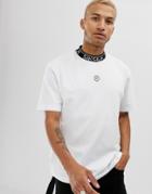 Siksilk X Dani Alves Oversized T-shirt In White With Ribbed Neck - White