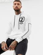 Religion Long Sleeve Top With Flock Print-white