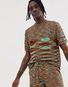 Asos Design Knitted Multicolor Two-piece T-shirt In Space Dye - Multi