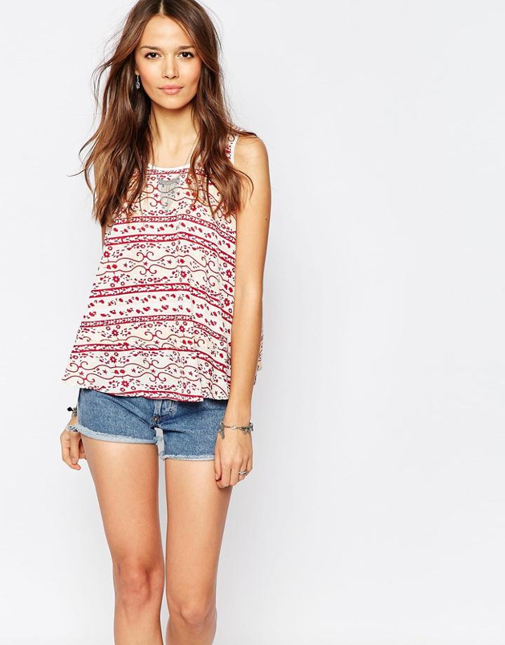 Vero Moda Printed Sleeveless Top - Folklore Print
