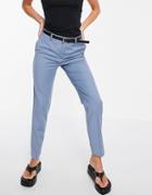 Mango Smart Belted Pants In Blue