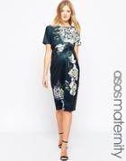 Asos Maternity Premium Placed Floral Scuba Midi Body-conscious Dress - Multi
