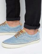 Sperry Striper Linen Sneakers - Blue