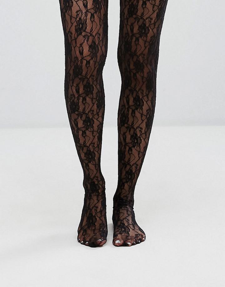 Jonathan Aston Sweet Roses Tights - Black