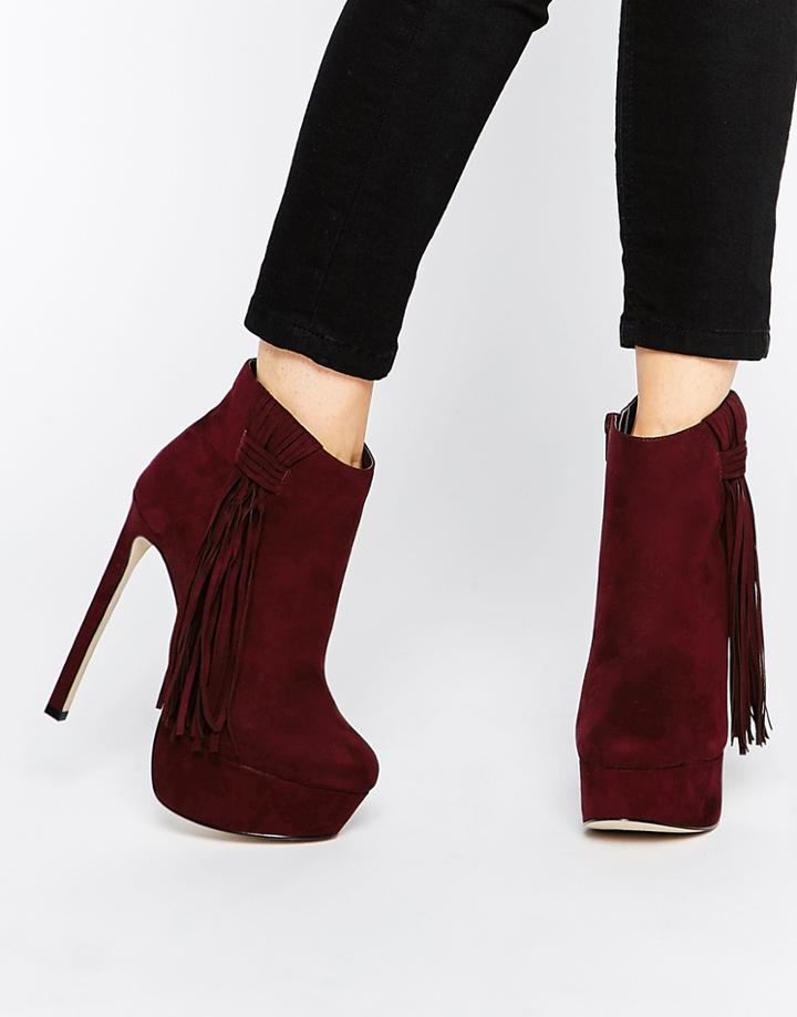 Asos Eyes Open Platform Shoe Boots - Plum