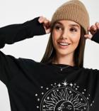 Asos Design Tall Sweatshirt In Solstice Print In Black