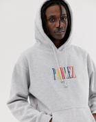 Parlez Anderson Hoodie With Embroiderd Multi Color Logo In Gray - Gray