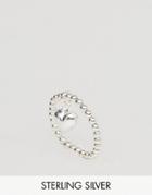 Asos Sterling Silver Heart Charm Ring - Silver