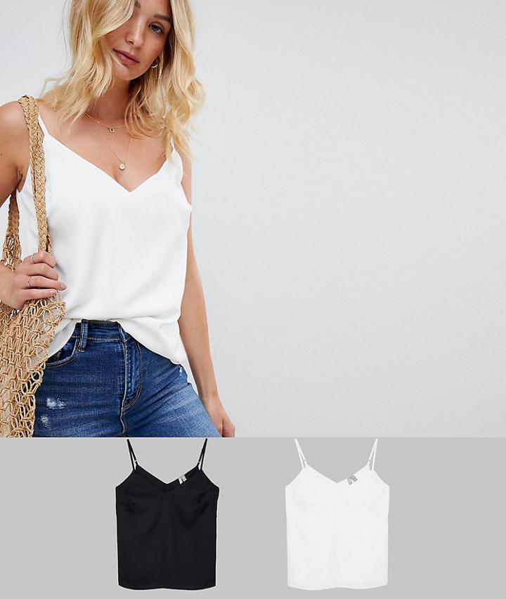 Asos Design Fuller Bust Eco Swing Cami With Double Layer 2 Pack - Multi