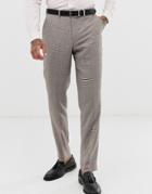 Harry Brown Wedding Slim Fit Stone Blue Check Suit Pants