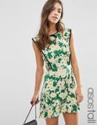 Asos Tall Floral Skater Dress With Contrast Tipping - Multi