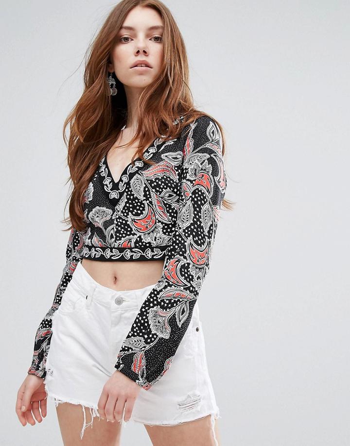 Mink Pink Printed Crop Top - Multi
