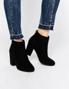 Head Over Heels By Dune Olive Back Zip Heeled Ankle Boots - Black