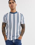 Asos Design Vertical Stripe T-shirt-multi