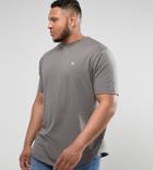 Le Breve Plus Logline Curved Hem Marl T-shirt - Gray