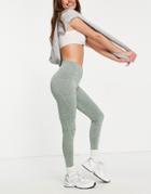 Asos Design Legging In Khaki Heather-green