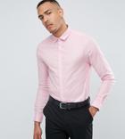 Asos Tall Formal Skinny Oxford Shirt In Pink - Pink