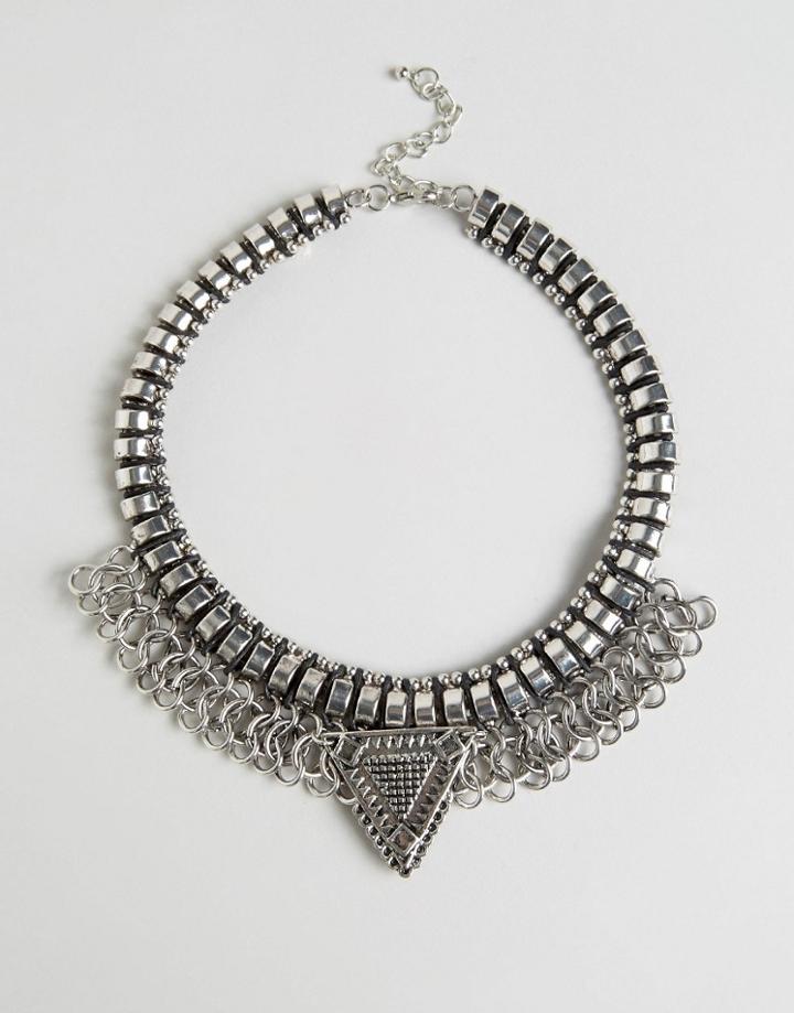 Cara Ny Statement Fringe Necklace - Silver