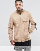 Underated Faux Suede Utility Jacket - Stone