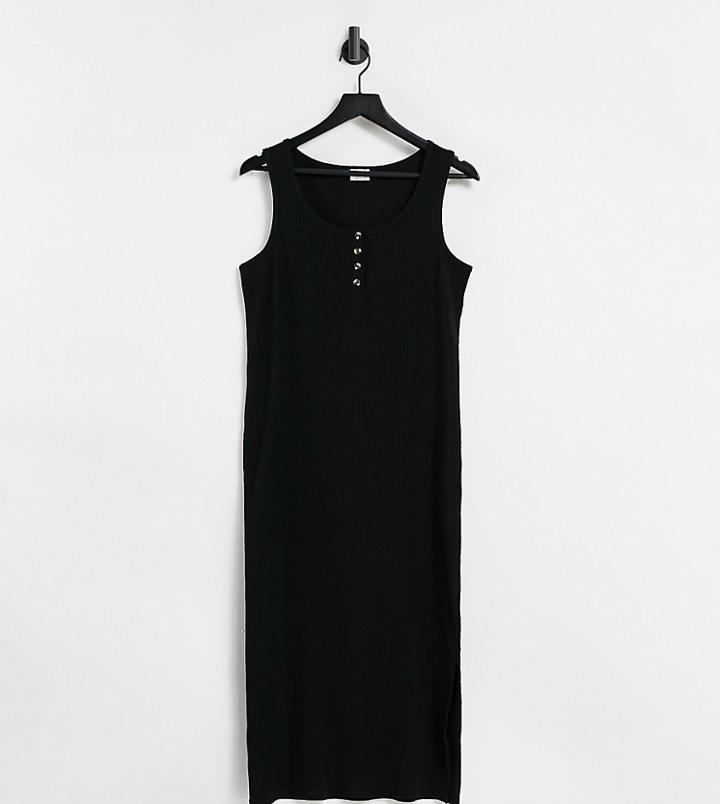 Cotton: On Maternity Henley Maxi Dress In Black