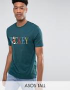 Asos Tall Mickey Relaxed T-shirt With Retro Print - Green