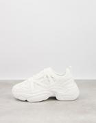 Asos Design Deejay Chunky Sole Sneakers In White