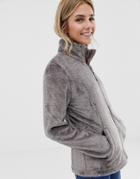 Free Country Soft Fleece Jacket With Stand Collar - Gray