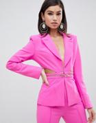 Forever Unique Cut Out Suit Blazer - Pink