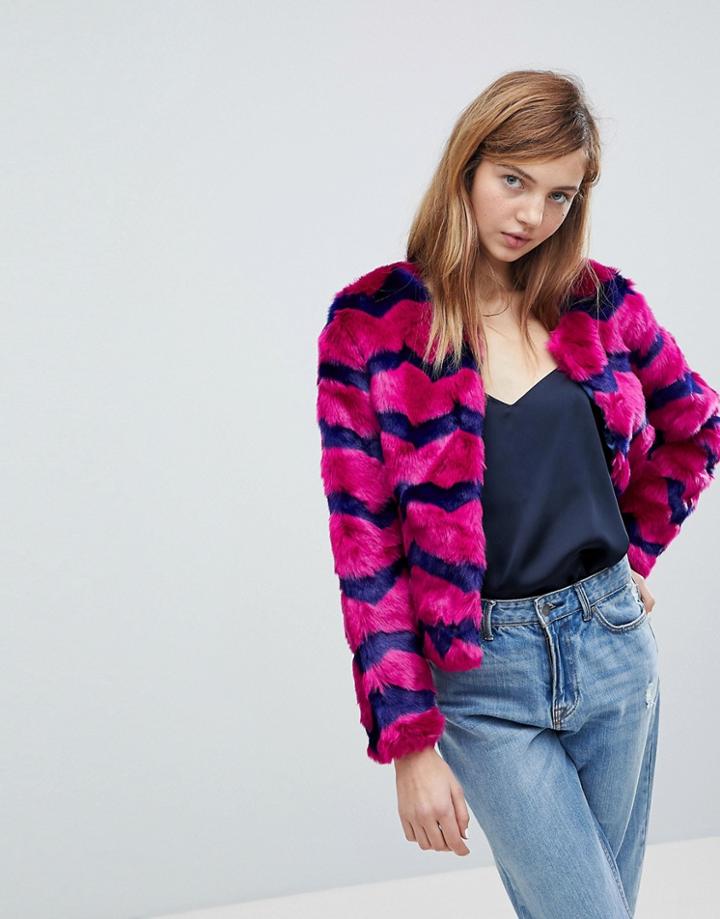 Unreal Fur Abracadabra Faux Fur Jacket - Purple