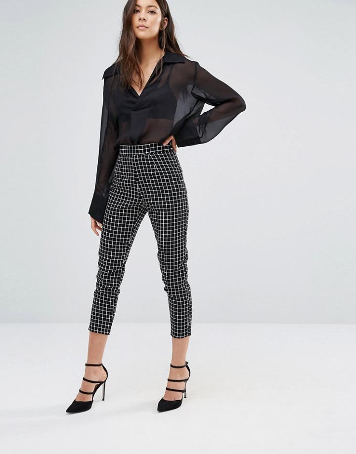 Unique 21 Check Pants - Black