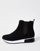 River Island High Top Chlesea Sneakers In Black