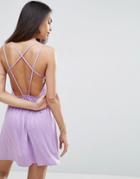 Asos Strappy Back A-line Sundress - Purple