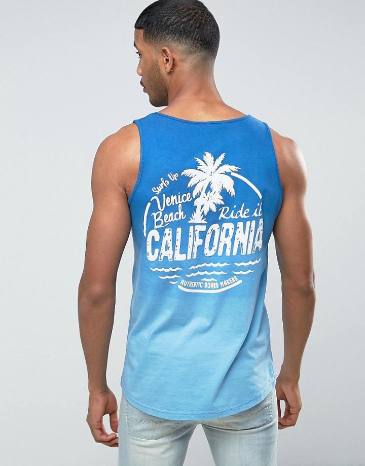 Wetts Dip Dye California Tank - Blue
