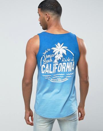 Wetts Dip Dye California Tank - Blue
