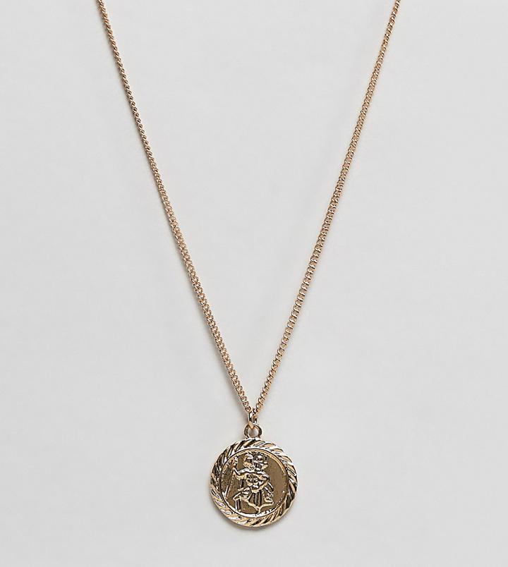 Reclaimed Vintage Inspired St Christopher Necklace In Gold Exclusive At Asos
