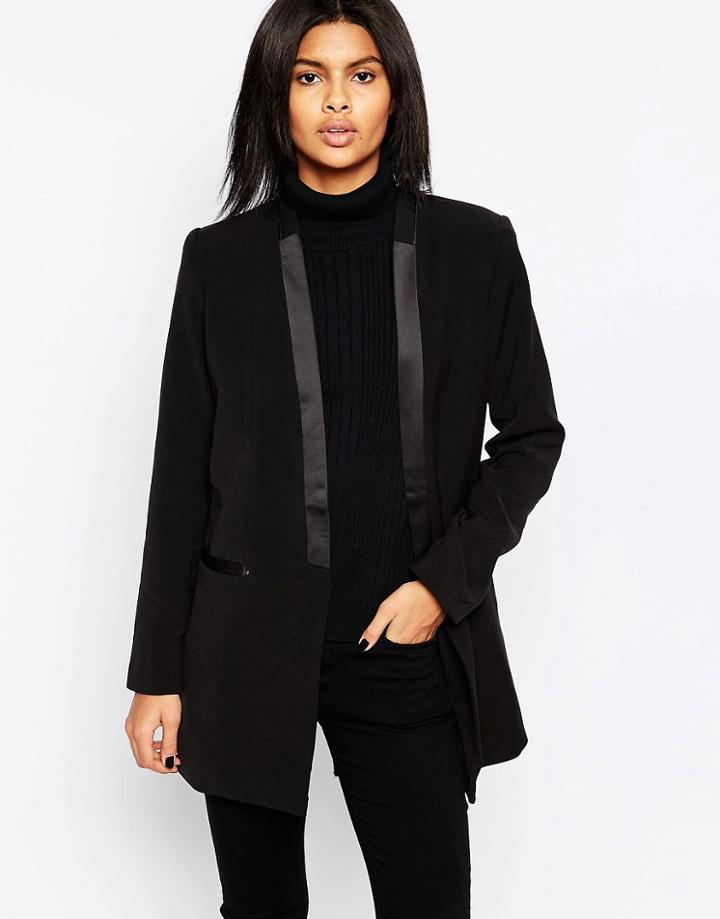 Pepe Jeans Dina Classic Black Boyfriend Blazer - Black
